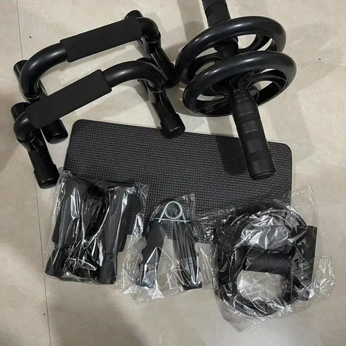 Bauchmuskel-Workout-Set mit Liegestütz-Ständer (7-teilig)